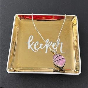 Fused Dichroic Glass Pendant Shades of Pink and Purple 💜💗